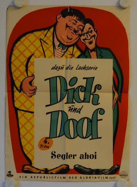 Dick und Doof: Segler ahoi originales deutsches Filmplakat (R50s)